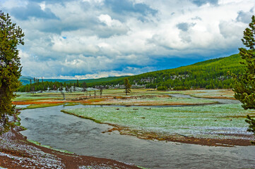 Yellowstone became the first national park for all visitors to enjoy the unique hydrothermal and geologic features, to observe wildlife and active geysers.