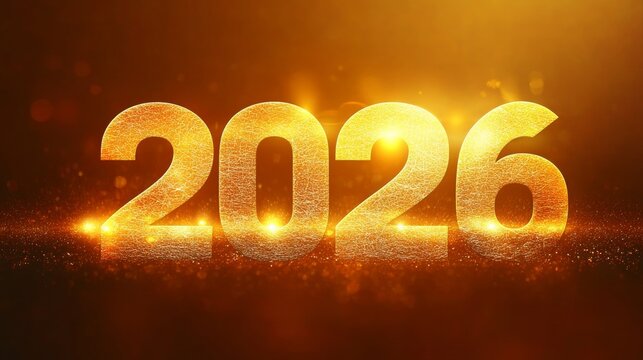 Enigmatic Depiction of a Golden Future A Vibrant and Festive Illumination of Twenty Twenty Six