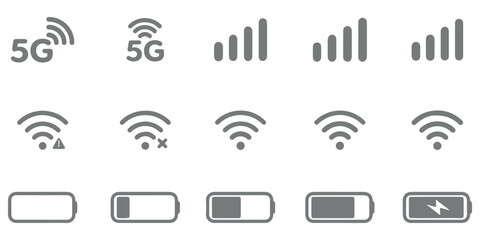 Status bar symbol modern, simple, vector, icon for website design, mobile app, ui. Vector