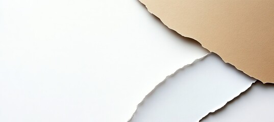 Torn Beige Stationery Overlapping Each Sheet with Crumpled Edge Pattern for Craft Backdrop Design