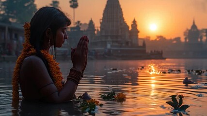 Video A person praying while floating on the surface of the water
