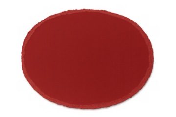 Red circle torn paper label offering copy space, a blank template sticker on transparent background