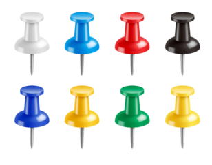 set of colored pins
