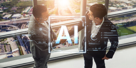 A futuristic user interface for business intelligence. This advanced AI dashboard displays complex data analysis, charts, and graphs for strategic corporate insights. Fermion