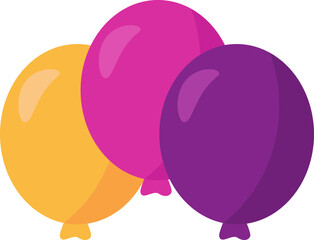 Bunch of balloons in cartoon flat style isolated on white background. Vector set. balloons art vector illustration. balloons air party celebration design. Colored balloons in flat style set . Vector
