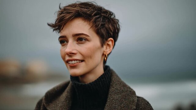 Joyful Smiling Woman Outdoor