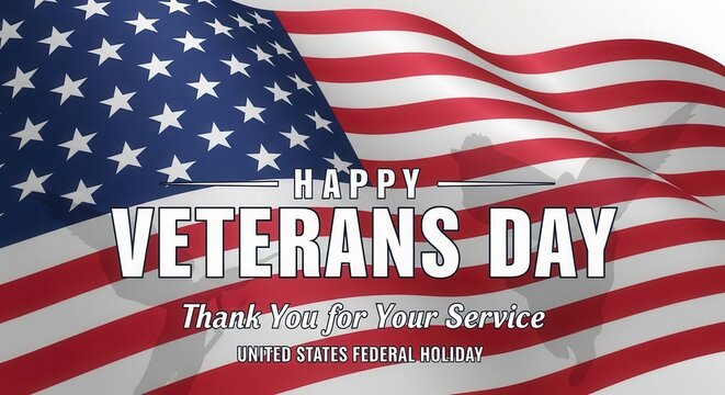 Honoring our heroes on Veterans Day with a patriotic American flag design and a heartfelt thank you for their service to our nation this holiday season - Powered by Adobe