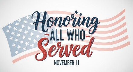 Show your gratitude this November 11th by honoring all who served with this elegant patriotic design, ideal for banners, cards, and social media posts