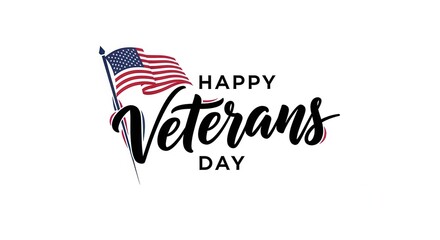 Show your appreciation this Veterans Day with this patriotic design featuring the American flag and elegant script lettering perfect for social media!