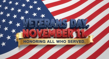 Honor our heroes this Veterans Day with a patriotic design for your social media campaign or marketing materials, showing respect for service and sacrifice.