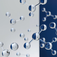 Abstract Molecular Structure on Dark Background