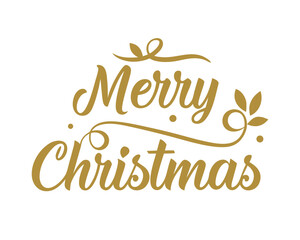 Elegant Gold Merry Christmas Text Vector Illustration Holiday Greeting Card Graphic Design Template Festive Decoration Background Christmas Theme and Celebration Message