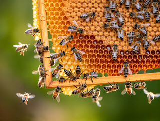 bees on honeycomb