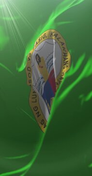 Flag of Pasig, the Philippines. Loop. 4K Vertical