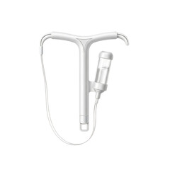 Intrauterine device IUD with applicator on white background contraception birth control