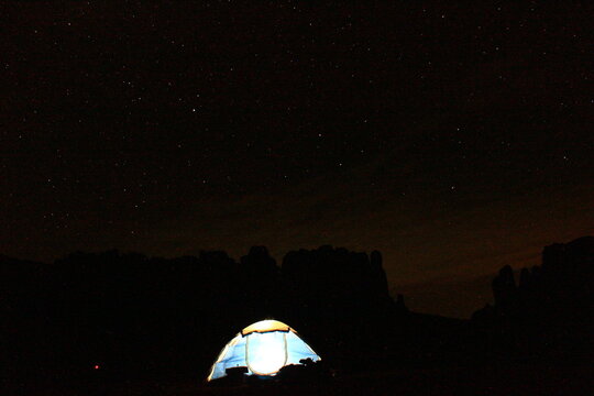 Tent in the Night Jbel Saghro | Morocco Desert - Powered by Adobe