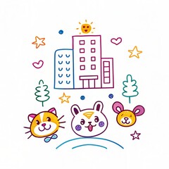 Obraz premium cute cartoon illustration artwork