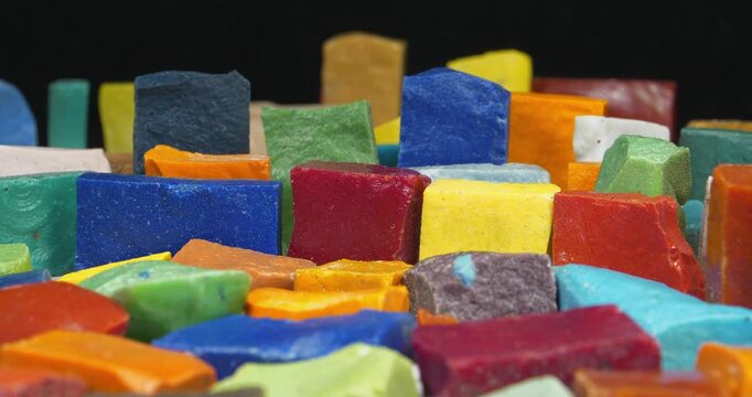 Smalt from old Soviet mosaics. Smalt - colored, opaque, dull glass in form of small cubes or plates, used to make mosaics in decorative and applied art. Smalt from mosaics falls off over time