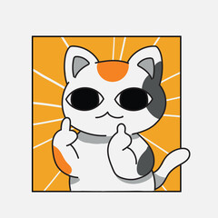 Illustration of a rude cat, EPS drawing