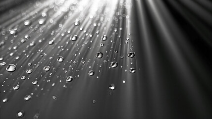 Water droplets with light rays