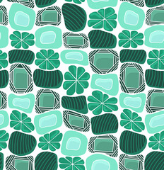 Floral mosaic pattern of bright flowers on a white background.seamless drawing.