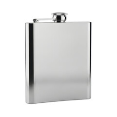 Stainless steel flask with cap on transparent background