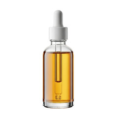 Fototapeta premium Amber liquid dropper bottle with transparent background