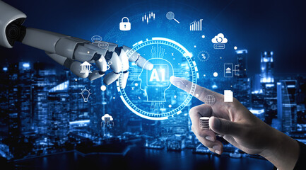 The core of FinTech and modern business is AI. A concept of using artificial intelligence for...