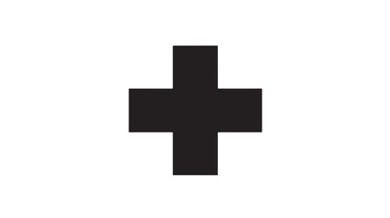 Fototapeta premium Black plus sign icon simple flat vector illustration isolated on white background for user interface design