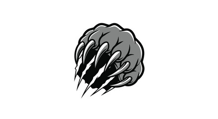 Bear claw tearing through, powerful symbol of strength, animal claw marks, sharp nails isolated on white