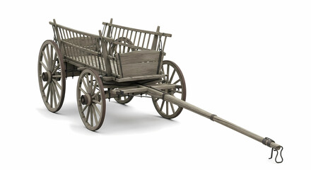 Fototapeta premium old cart isolated on white background