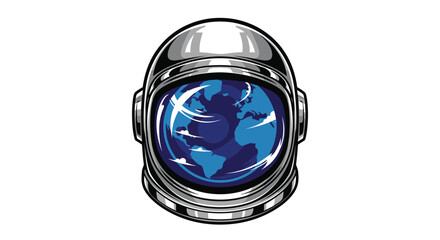 Astronaut Helmet Reflection Earth Seen in Visor