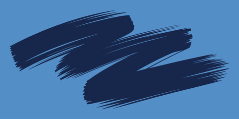 A dark blue brushstroke pattern on a light blue background creating a modern abstract design element