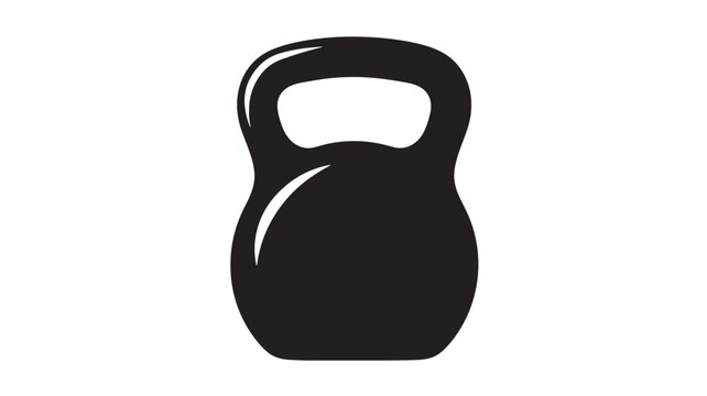 Black kettlebell vector illustration simple flat design isolated on white background for fitness and strength training concepts