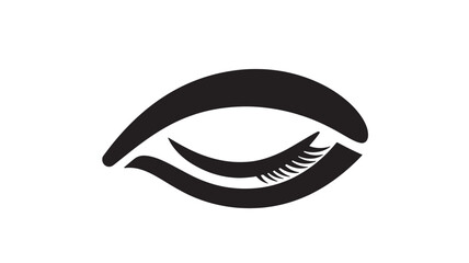 Obraz premium Stylized eye with eyelashes vector icon simple flat glyph design isolated on white background