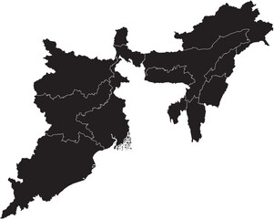 Eastern India Region Isolated Silhouette Vector