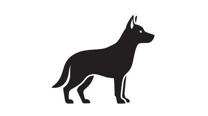 Fototapeta premium Elegant dog silhouette minimalist vector illustration of a standing dog isolated on white background