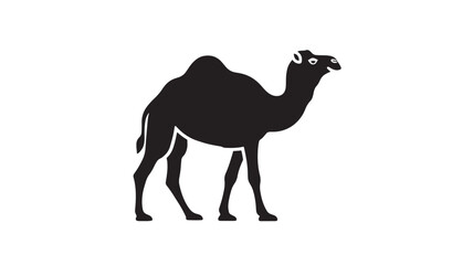 Fototapeta premium Camel silhouette vector illustration simple flat design isolated on white background