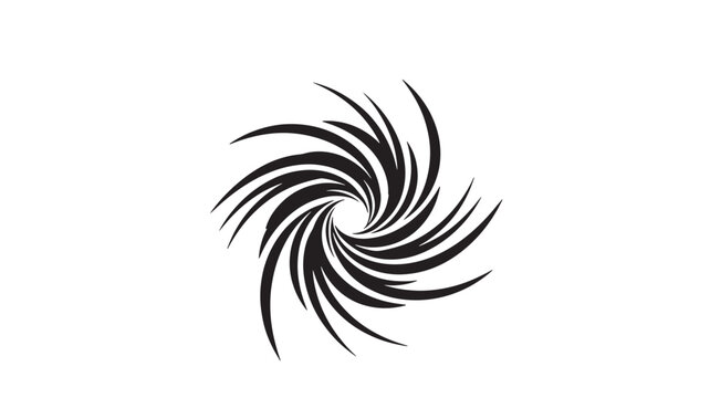 Abstract swirl vector design element vortex shape in black and white decorative graphic for logos and backgrounds