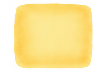 Yellow watercolor irregular square shape design element with soft texture and transparent background