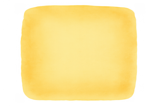 Yellow watercolor irregular square shape design element with soft texture and transparent background