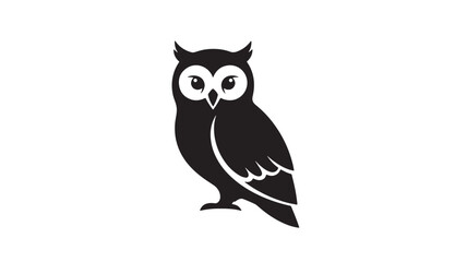 Fototapeta premium Elegant owl vector illustration simple flat design perfect for logo design and branding