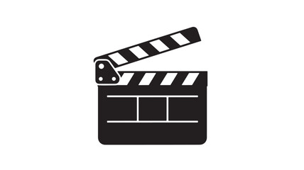 Movie clapperboard icon simple flat vector illustration for film production isolated on white background