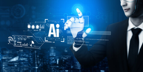 AI Virtual Assistant Artificial Intelligence Chatbot Controlled by Prompt Engineering for Explainable Generative AI information and LLM Deep Learning Technology for Smart Business Work Support. Vouch