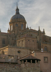 Obraz premium Low angle exterior view of salamanca cathedral