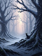 winter landscape with tree