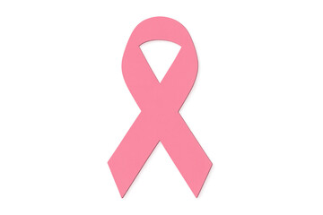 Pink ribbon symbolizing breast cancer awareness, support, and hope for women's health on transparent background