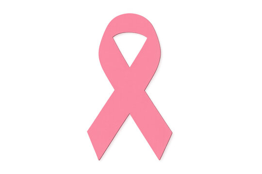 Pink ribbon symbolizing breast cancer awareness, support, and hope for women's health on transparent background