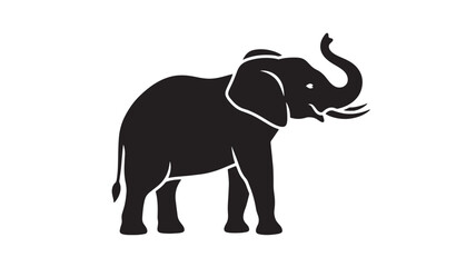 Obraz premium Elegant elephant silhouette simple flat vector design isolated on white background