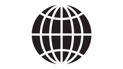 Obraz premium Globe grid icon simple flat vector design element isolated on white background for web and mobile apps